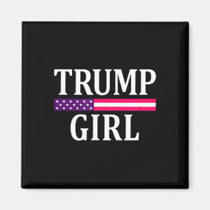 Íman Cute Vintage Vote Trump Girl Republican USA Flag 2