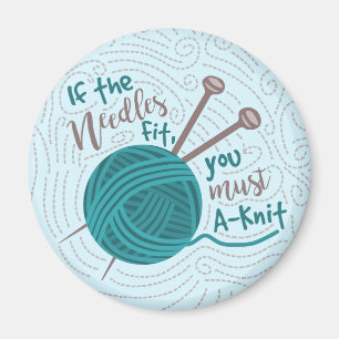 Íman Cutuco Engraçado Tricotor Agulhas Yarn
