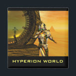 Íman CYBORG TITAN EM DESERTO DA HIPERION Science Fictio<br><div class="desc">Titan cyborg da Hyperion com sua vibrante carapaça metálica cromática reflexiva em um ambiente surreal com pirâmides,  sol quente,  deserto semelhante a uma paisagem egípcia,  quadro de animação do filme 3D Hyperion World . É também um belo presente para o Natal,  Férias e ocasiões especiais.</div>