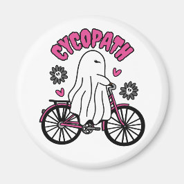 Íman Cycopath Halloween Ghost em Bicicleta Rosa