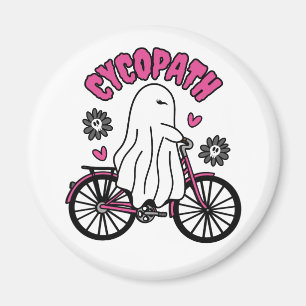 Íman Cycopath Halloween Ghost em Bicicleta Rosa