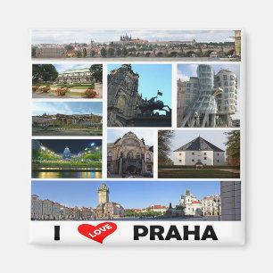 Íman CZ - República Checa - Praga - I Love - Collage