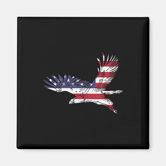 Íman Da Bald Eagle Us Flag Pocket America Men Wome (Frente)