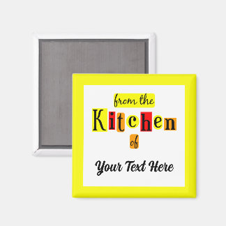 Íman Da Cozinha de Borda Amarela Personalizada Retro