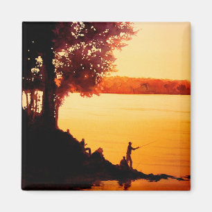 Íman Da pesca Fisher de "pessoas" da aguarela da