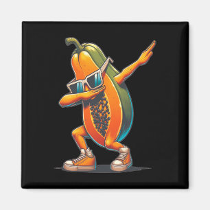 Íman Dab Papaya Dançando Fruta Papaya Dabbing com Sungl