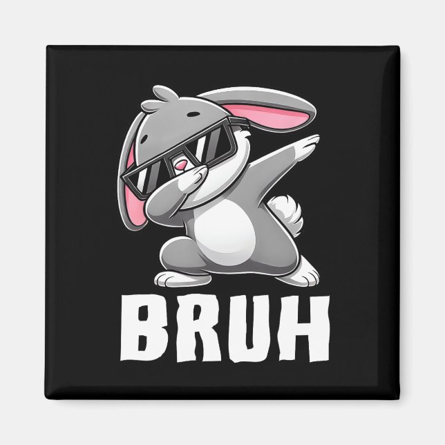 Íman Dabbing Bunny Bruh Memória Day Dab Bunny Teens (Frente)