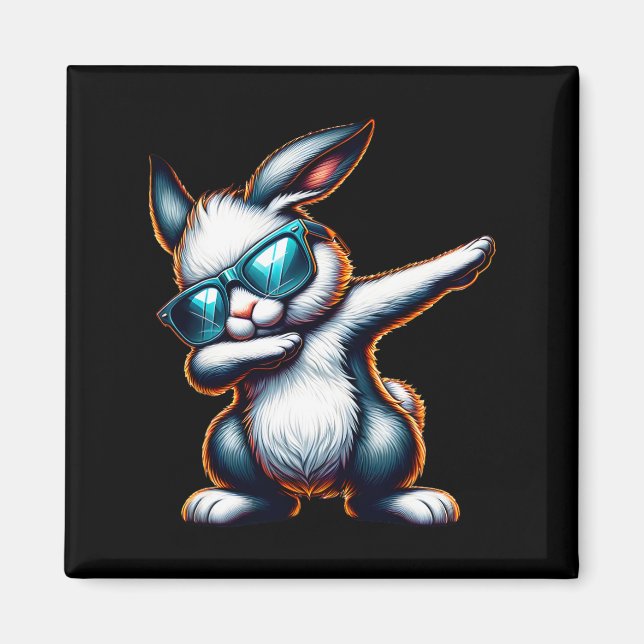 Íman Dabbing Bunny Engraçado Bunny (Frente)