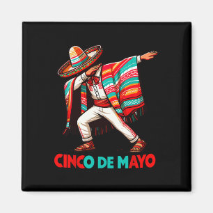 Íman Dabbing Mexicano Poncho Cinco De Mayo Fiesta