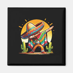 Íman Dabbing mexicano Poncho Sombrero Dab Cinco De