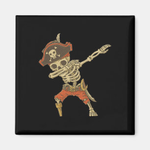 Íman Dabbing Skeleton Pirate Halloween Kids Jolly Roger