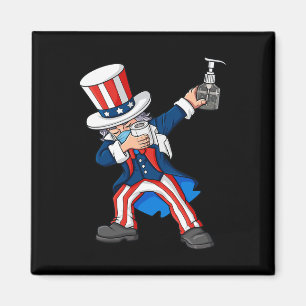 Íman Dabbing Tio Sam Em Uma Máscara Em 4 De Julho, Dab