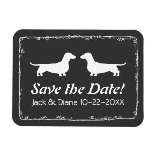 Íman Dachshances Weding the Date Flexible Magnet
