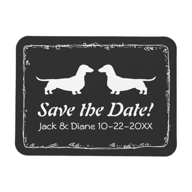 Íman Dachshances Weding the Date Flexible Magnet (Horizontal)