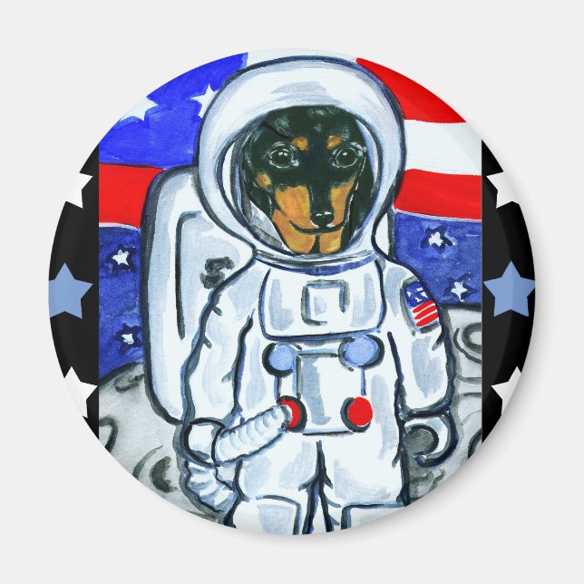 Íman Dachshund astronauta (Frente)