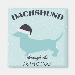 Íman Dachshund Através Do Natal Do Cão Engraçado Da 