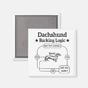 Íman Dachshund Barking Logic Engraçado Cão Sarcástico