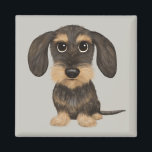 Íman Dachshund| Cão de Cartoon Bonito Teckel<br><div class="desc">Uma imã de geladeira divertida para amantes de Dachshund.O javali e Teckel bronzeado. Visite o Doodle World de Jenn para obter ainda mais acessórios para casa e escritório,  com este cachorro engraçado e mais designs originais de cachorros-salsicha.</div>