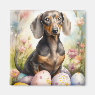 Íman Dachshund com Ovos de Páscoa