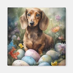 Íman Dachshund com Ovos de Páscoa