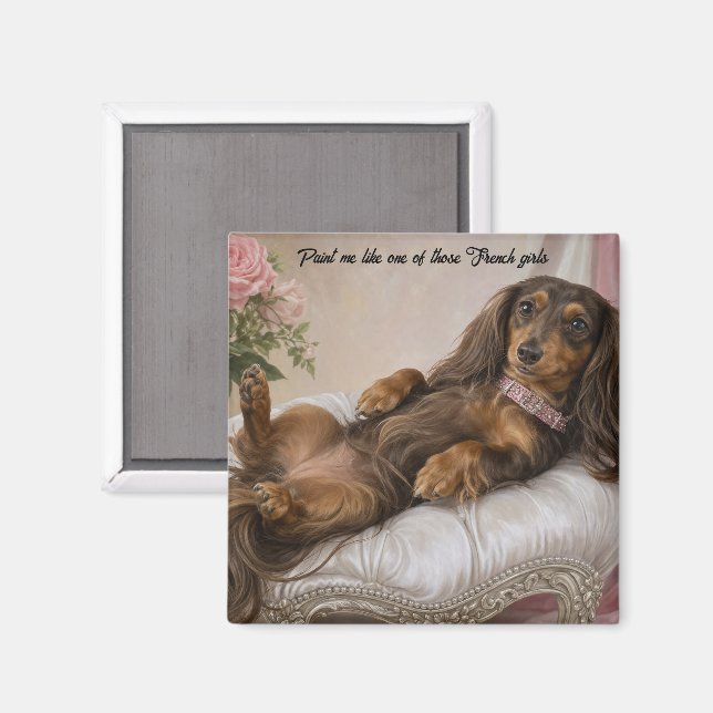 Íman Dachshund de Cabelo Longo  (Front/Back)