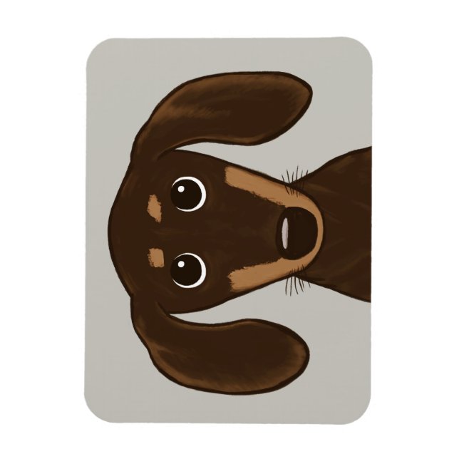 Íman Dachshund de Chocolate Cortado | Cachorro-protetor (Vertical)