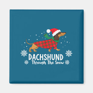 Íman Dachshund de Natal Através da Neve Cachorro Salsic