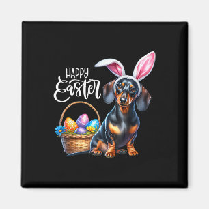 Íman Dachshund de Orelha de Coelho Ovos de Páscoa Feliz