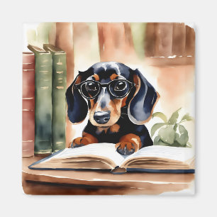 Íman Dachshund em Arte de Aquarela