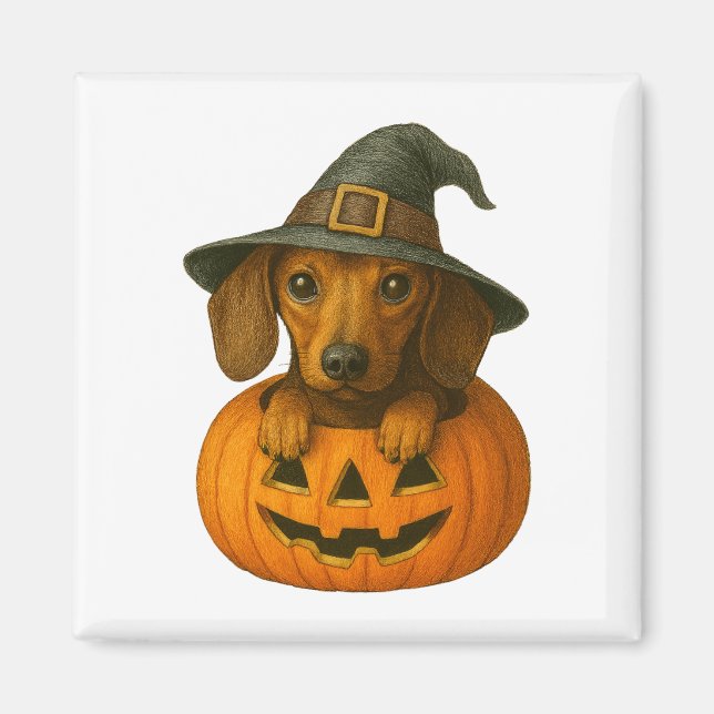 Íman Dachshund em Pumpkin (Frente)