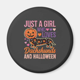 Íman Dachshund Engraçado Abóbora de Halloween Amante de