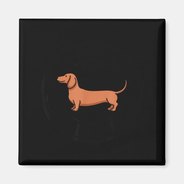 Íman Dachshund engraçado wiener cachorro longo clube ra (Frente)