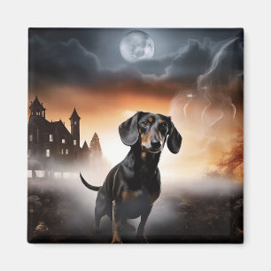 Íman Dachshund Halloween Assustador