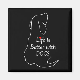 Íman Dachshund Life É Melhor Com Cachorros Citando Prop