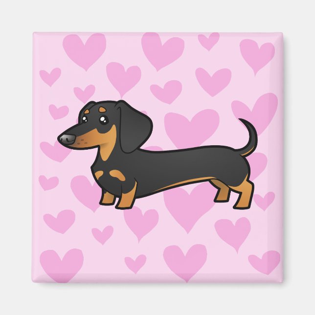 Íman Dachshund Love (casaco suave) (Frente)