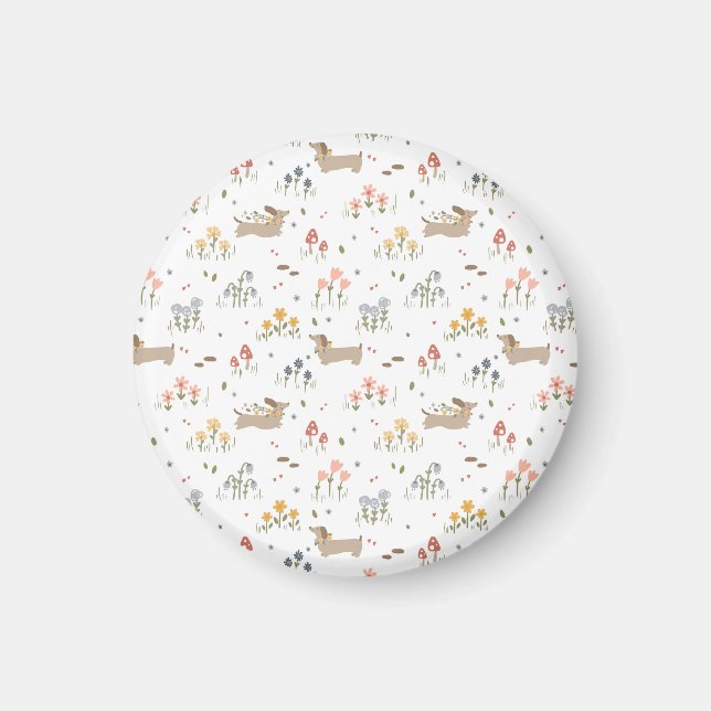 Íman Dachshund Lover Weiner Cão Enchido Cão Cão Selvage (Frente)