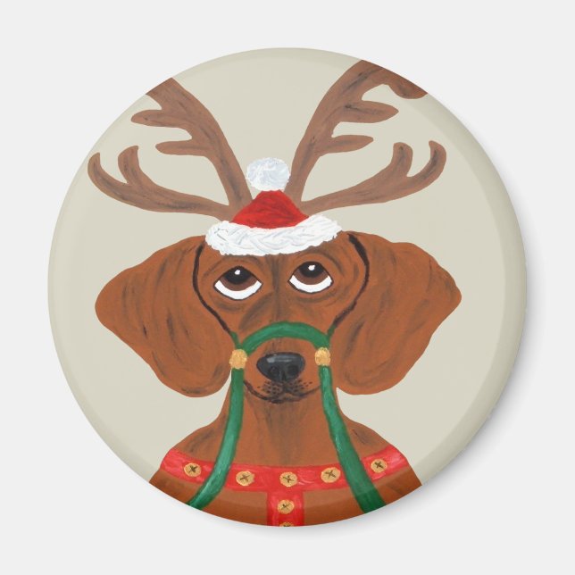 Íman Dachshund Reindeer (Frente)