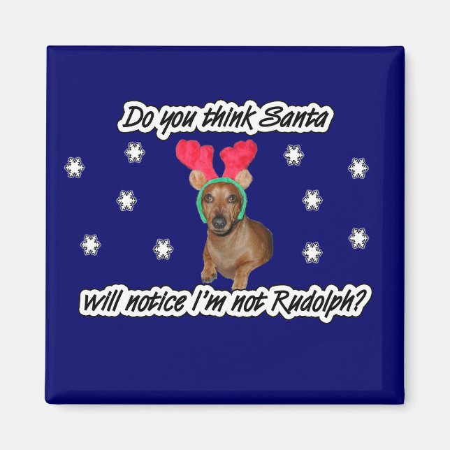 Íman Dachshund Reindeer Magnet (Frente)