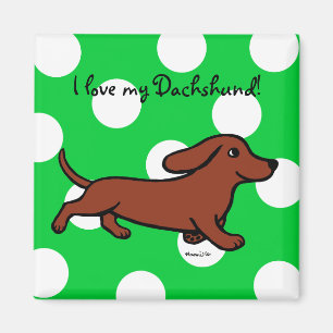 Íman Dachshund Running Cartoon