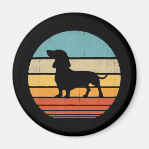 Íman Dachshund Silhouette 60s 70s Dog Lover