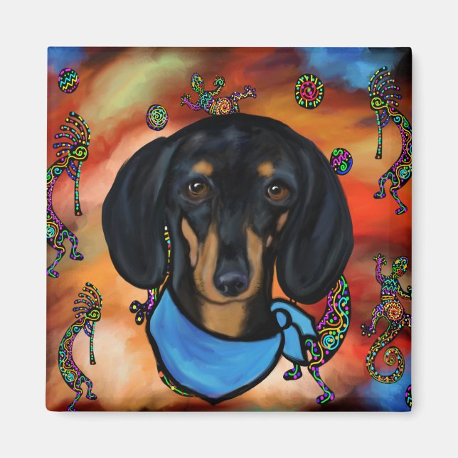 ÍMAN DACHSHUND SUUTHWESTERN ART (Frente)