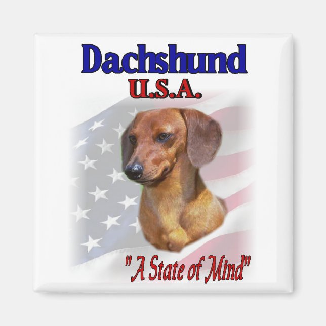 Íman Dachshund USA Patriotic (Frente)