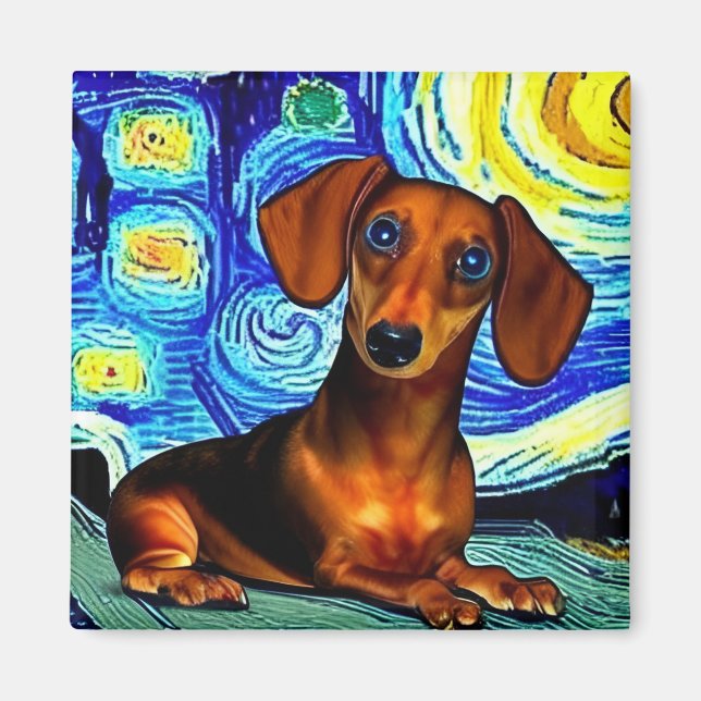 Íman Dachshund Van Gogh Magnet (Frente)