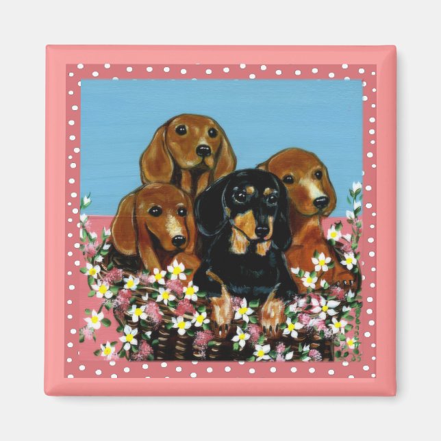 Íman Dachshunds do Dia das Mães (Frente)