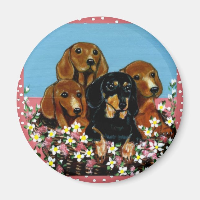 Íman Dachshunds do Dia das Mães (Frente)