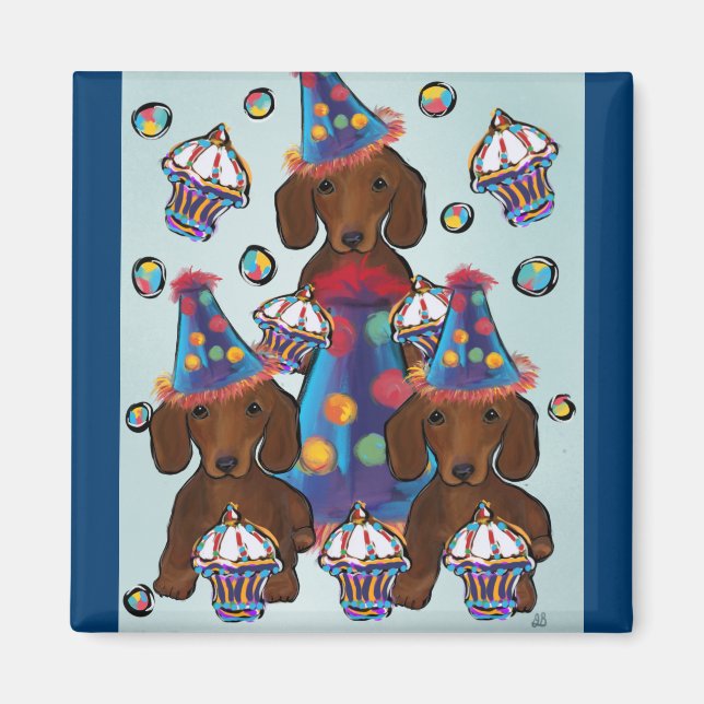 Íman Dachshunds Vermelhos (Frente)