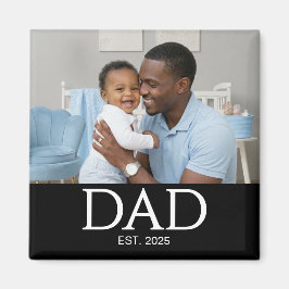 Íman Dad Established Photo Gift Magnet