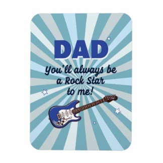 Íman Dad Rock Star Cool Blue Electric Guitar Player