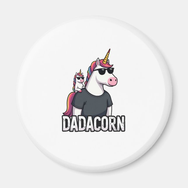 Íman Dadacorn - Unicorn Dad and Baby Christmas Papa Fat (Frente)