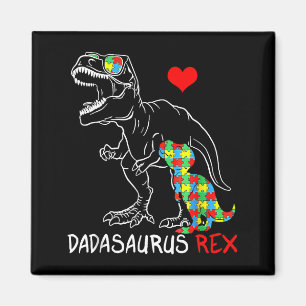 Íman Dadasaurus Rex Consciência do Autismo Orgulhoso Pa